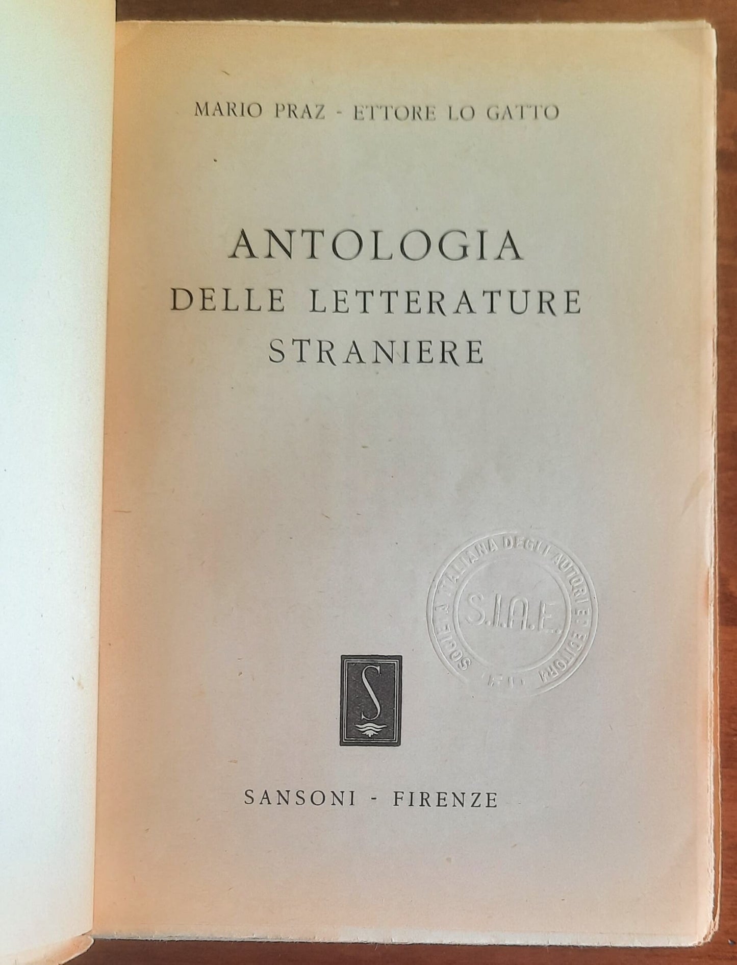 Antologia delle letterature straniere - 2 vol. - Sansoni - 1947-1948