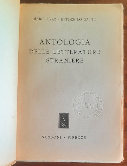 Antologia delle letterature straniere - 2 vol. - Sansoni - 1947-1948