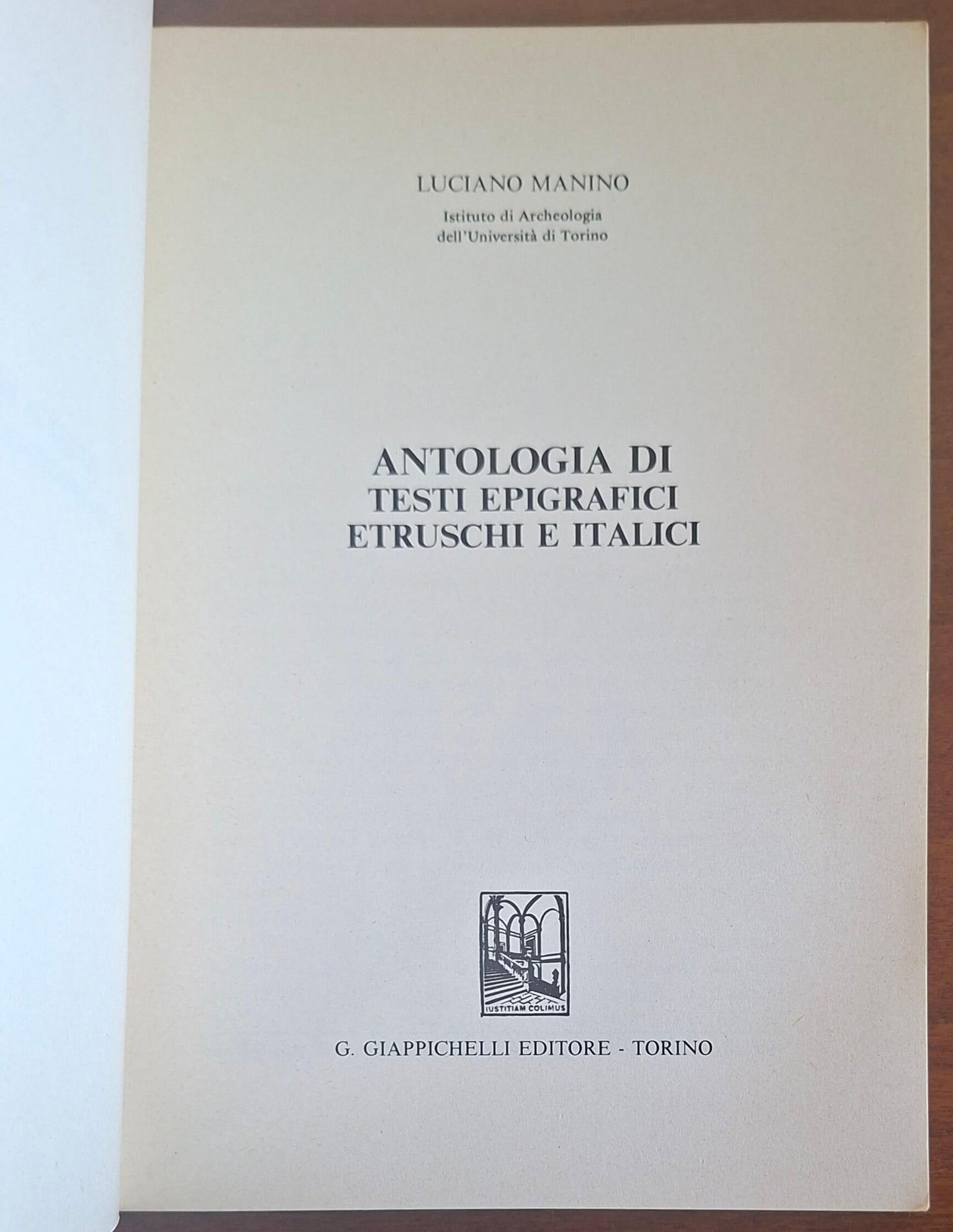Antologia di testi epigrafici etruschi e italiaci - Giappichelli Editore