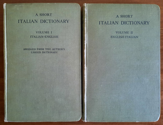 A short Italian dictionary - Cambridge University Press - 2 vol.