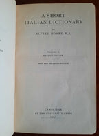 A short Italian dictionary - Cambridge University Press - 2 vol.