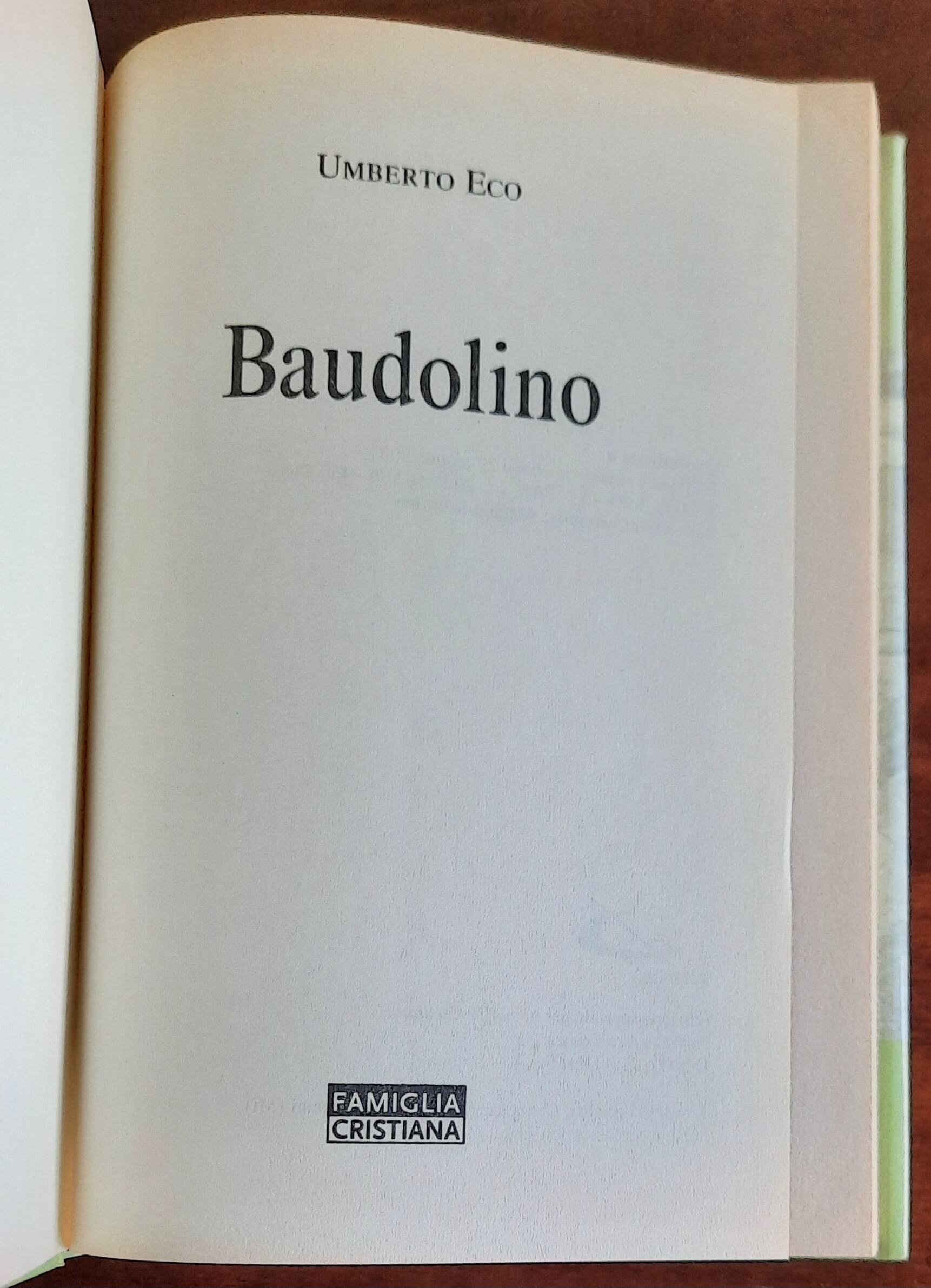 Baudolino - di Umberto Eco - San Paolo Edizioni Famiglia Cristiana