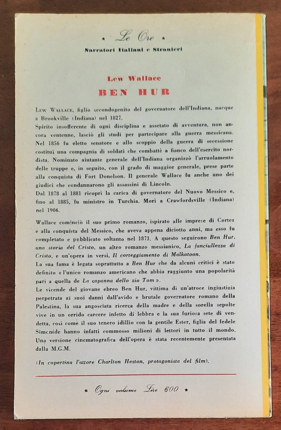 Ben Hur - di Lewis Wallace - Mursia
