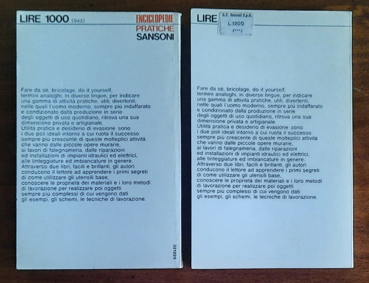 Bricolage. L’arte di costruire da se - 2 vol.