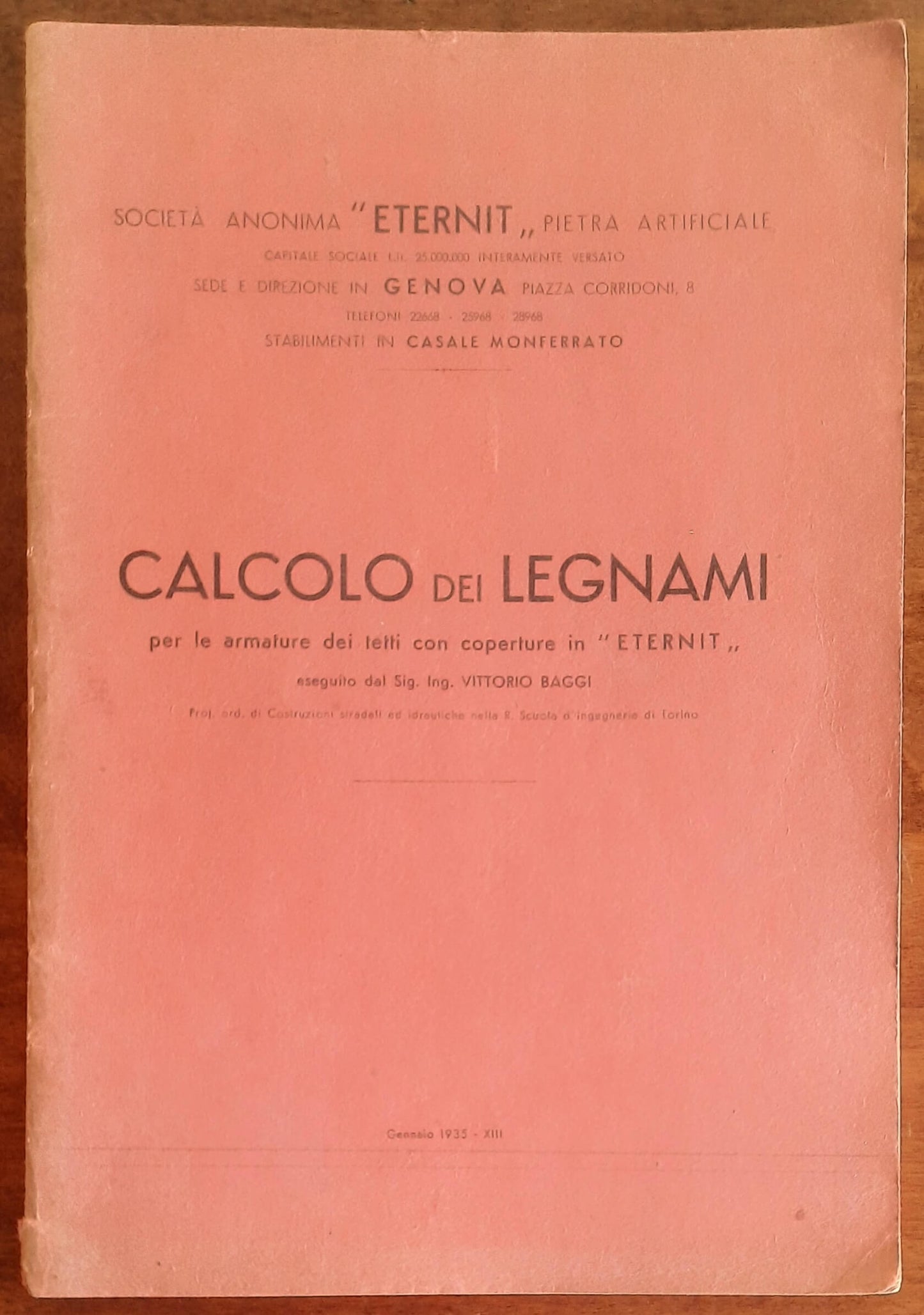 Calcolo dei legnami per le armature dei tetti con coperture in Eternit
