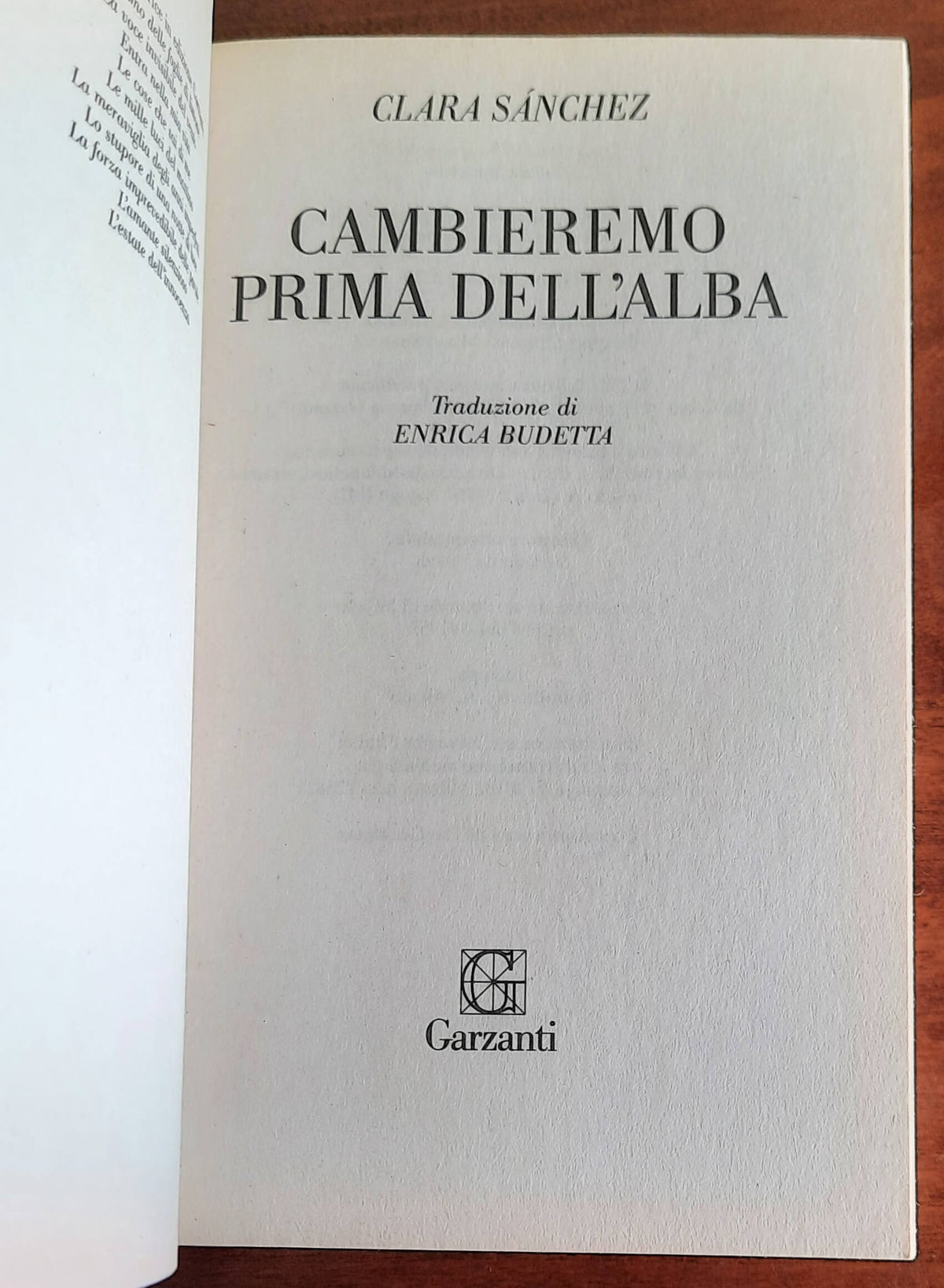 Cambieremo prima dell’alba - di Clara Sanchez