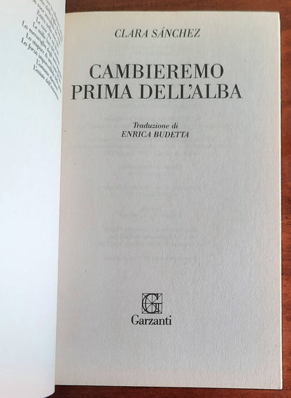 Cambieremo prima dell’alba - di Clara Sanchez