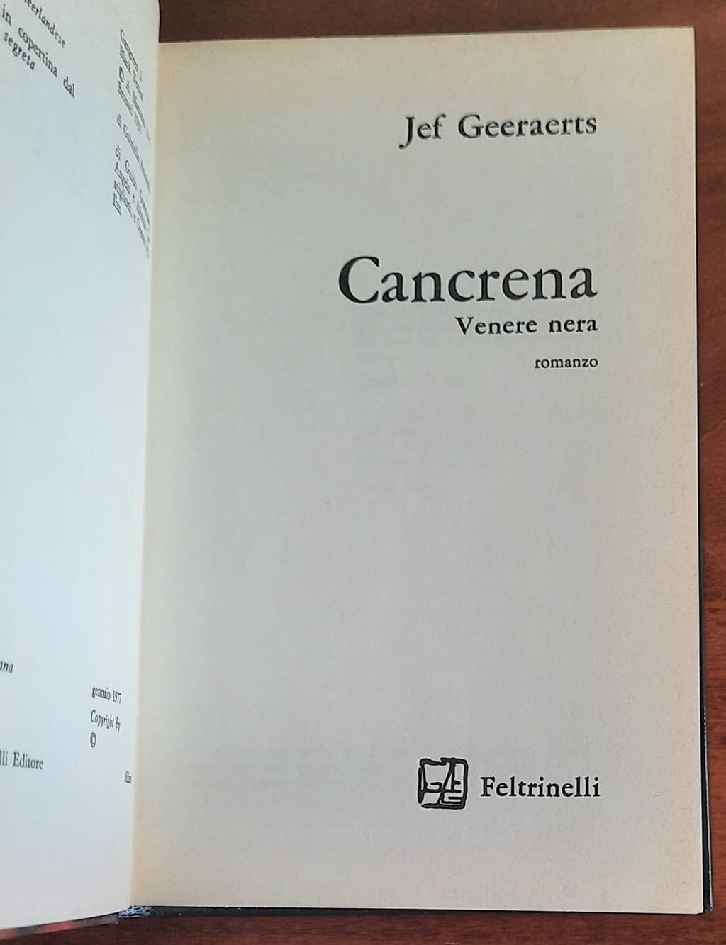 Cancrena. Venere nera - Feltrinelli - 1977