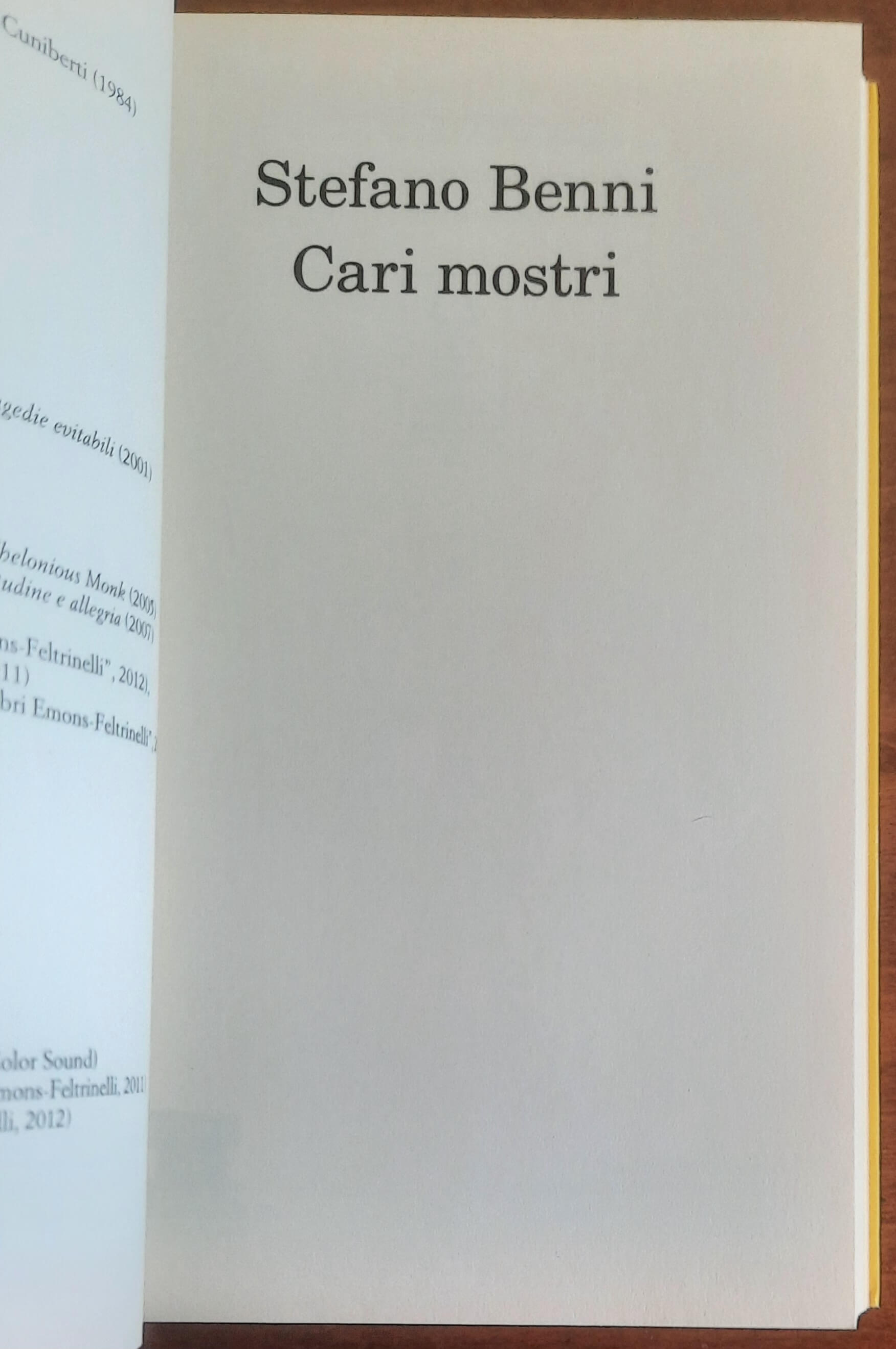 Cari mostri - di Stefano Benni - Feltrinelli