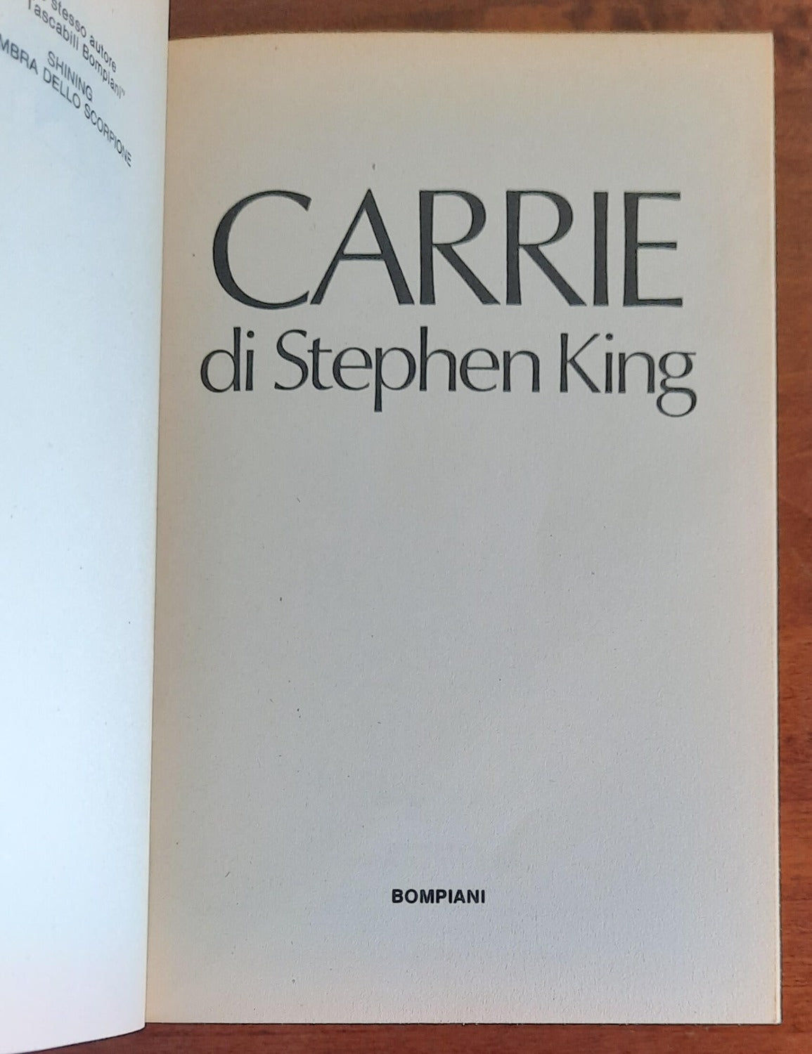 Carrie - di Stephen King - Bompiani - Libreria Biellese