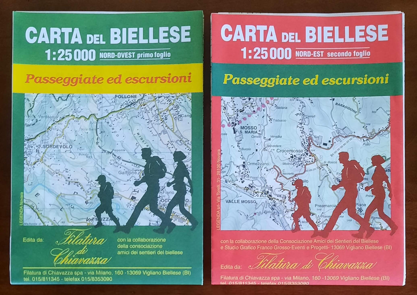 Carta del Biellese 1:25000. Passeggiate ed escursioni - in due parti