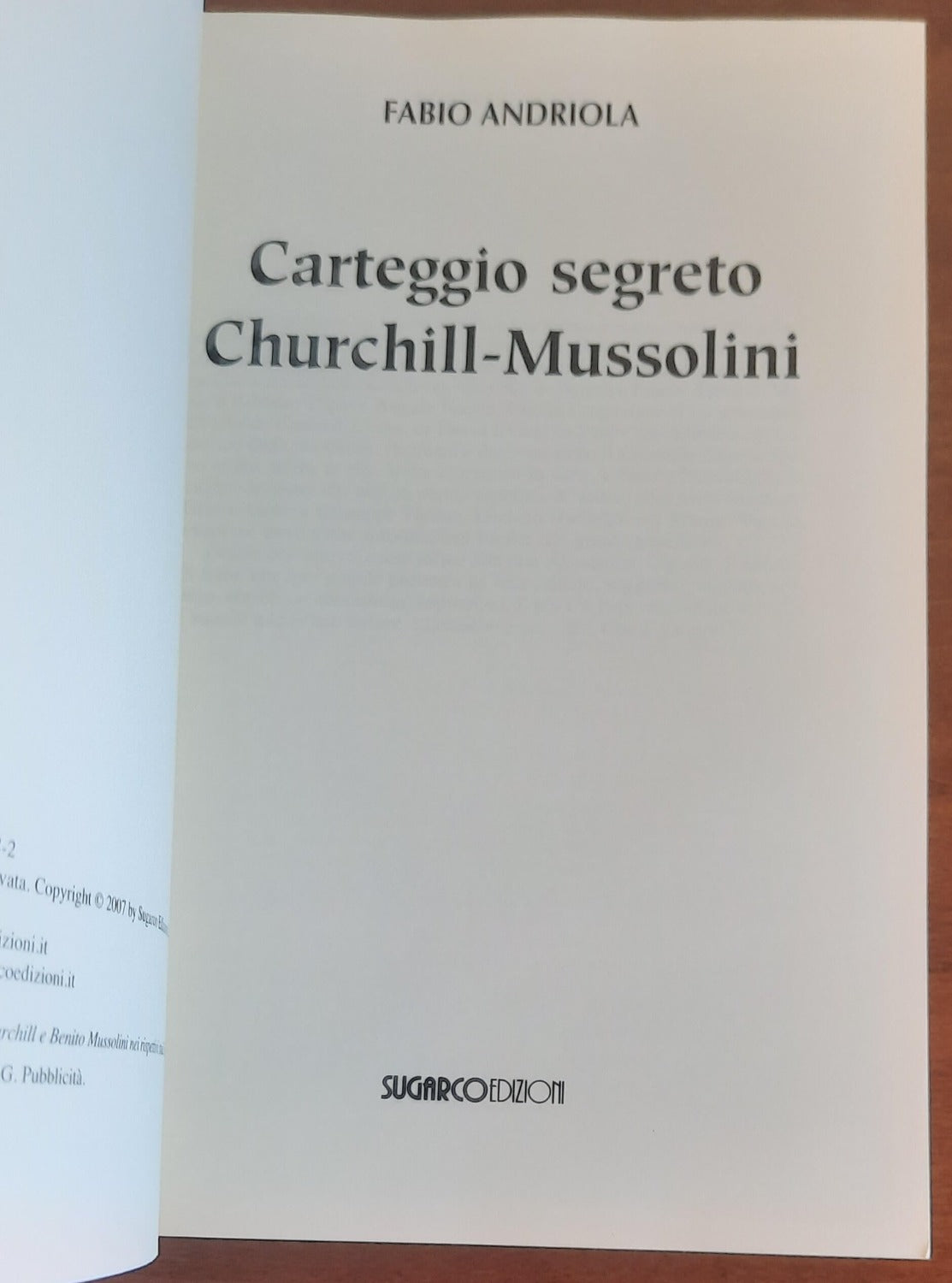 Carteggio segreto Churchill Mussolini - Libreria Biellese