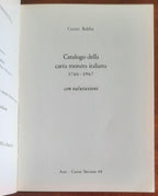Catalogo della carta moneta italiana 1746 - 1967 con valutazioni