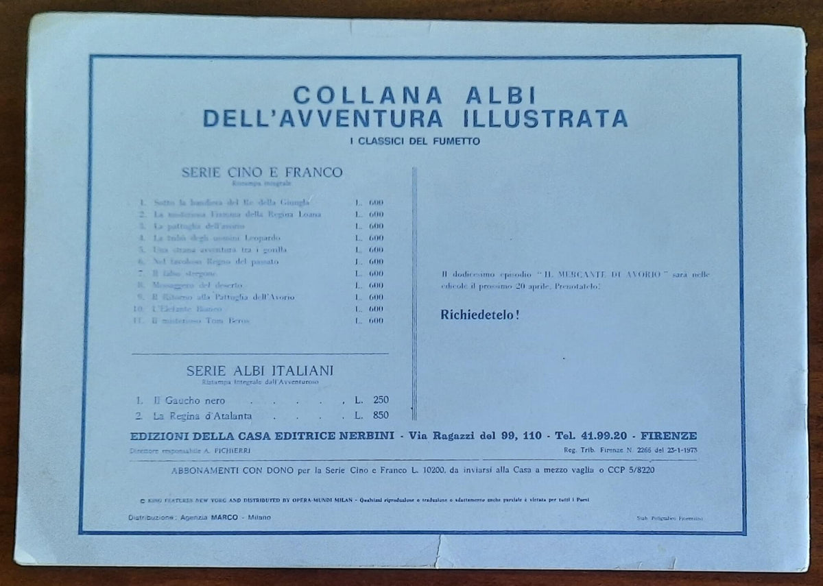 Cino e Franco - Il misterioso Tom Beros - Casa Editrice Nerbini