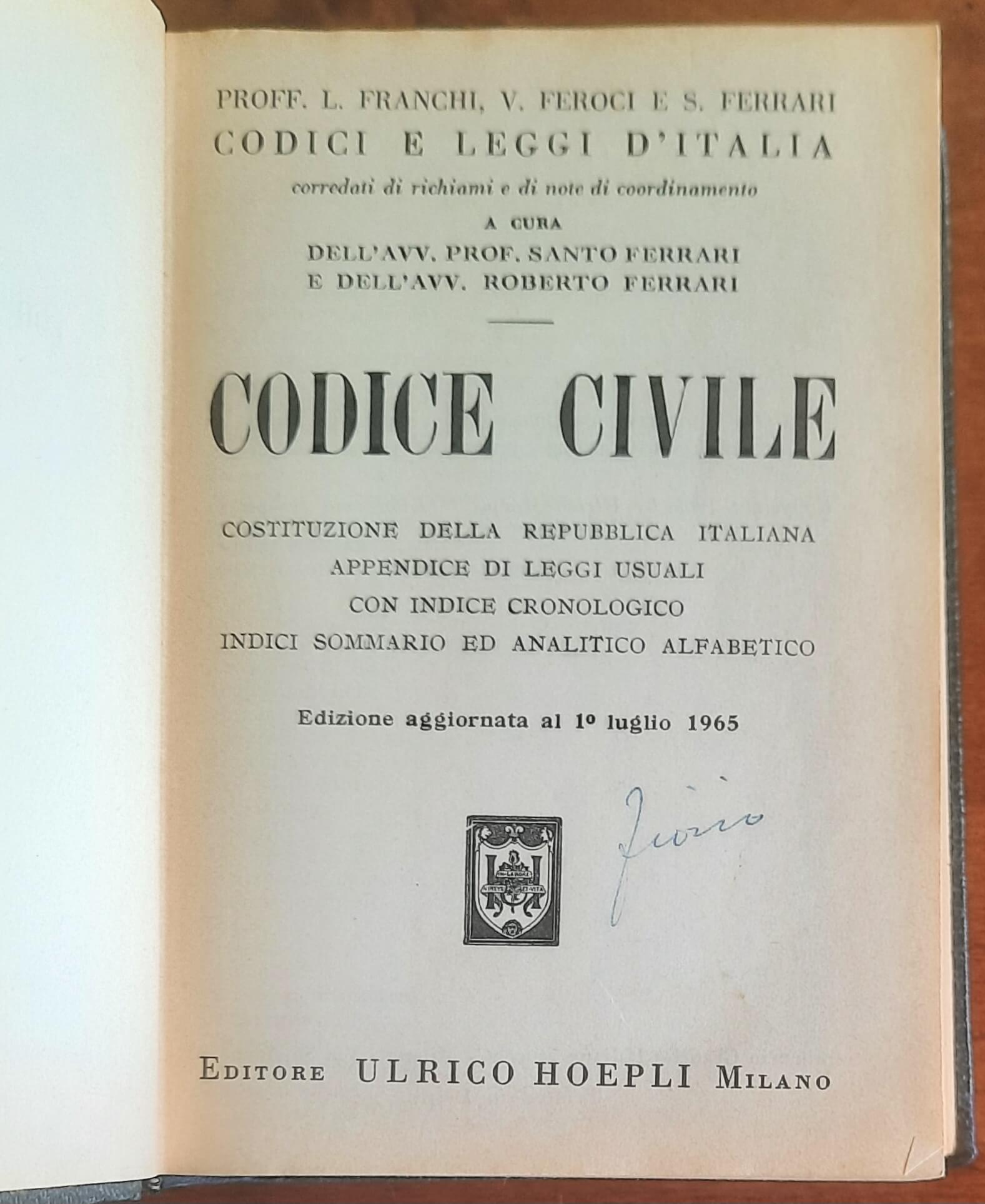 Codice civile - Franchi, Feroci, Ferrari - Hoepli