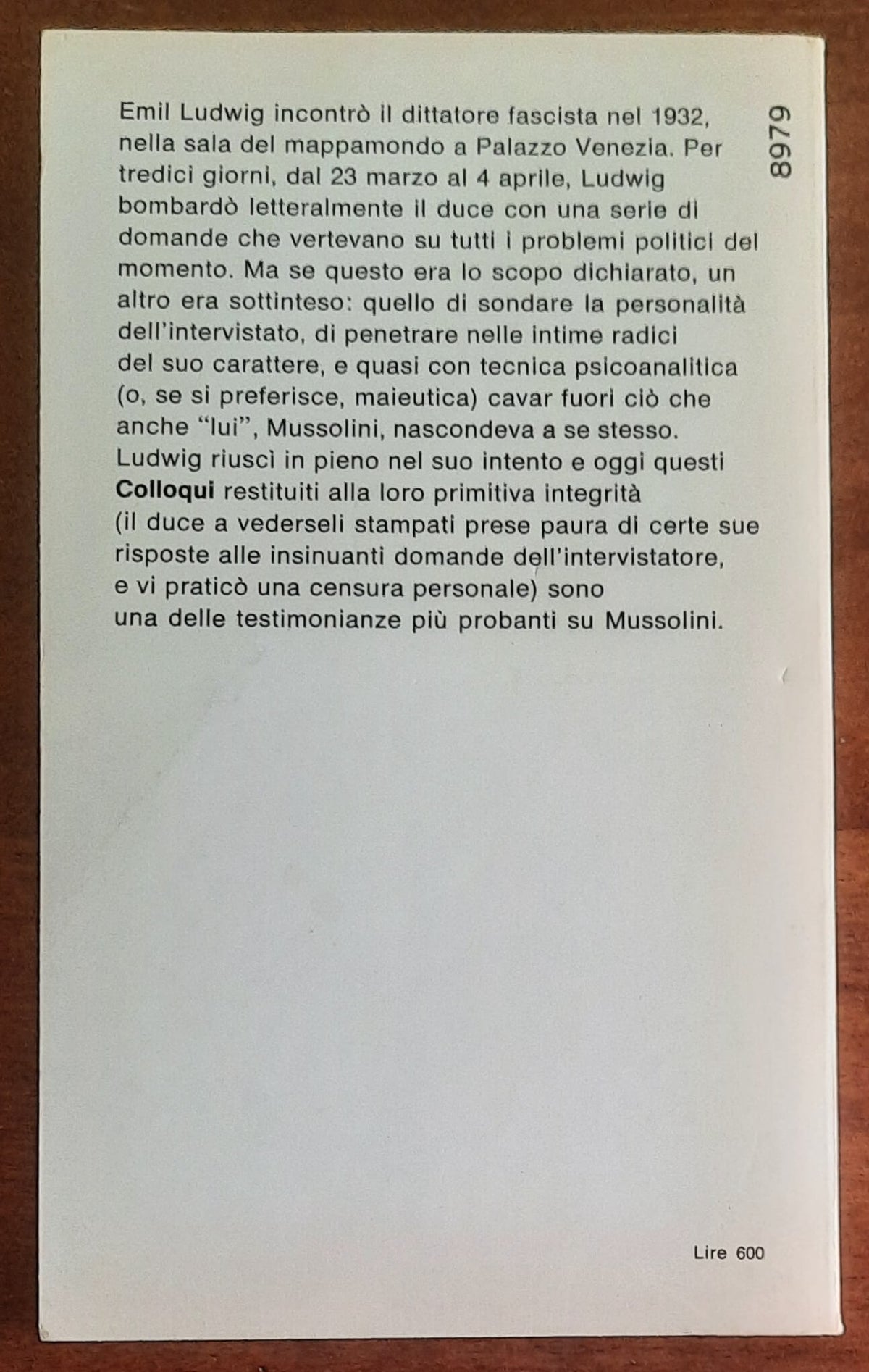 Colloqui con Mussolini - di Emil Ludwig - Mondadori Oscar