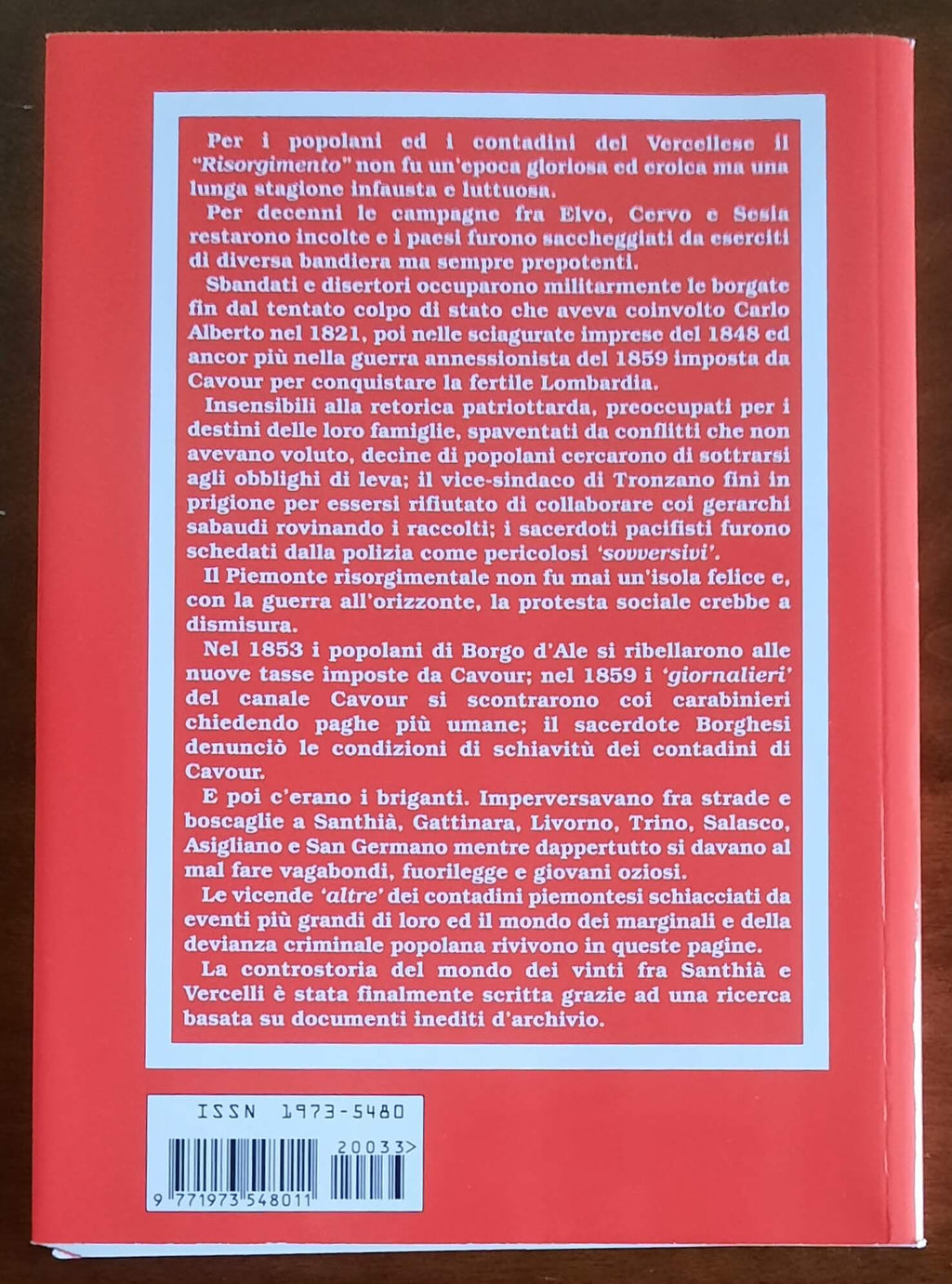 Controstoria del Vercellese nel Risorgimento. Le campagne piemontesi dell'Ottocento fra guerre, briganti e miseria