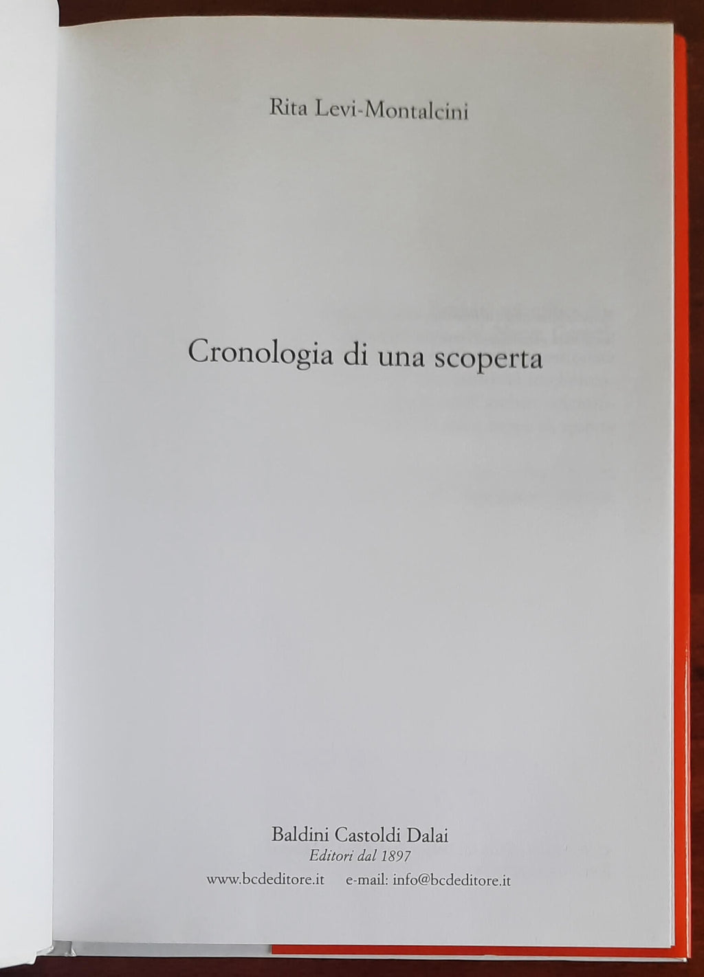 Cronologia di una scoperta - di Rita Levi-montalcini