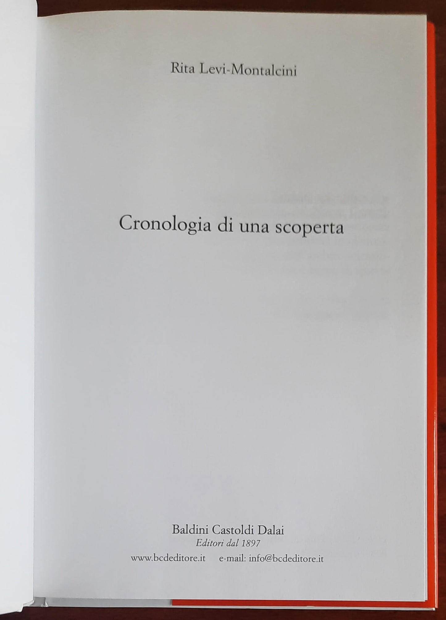 Cronologia di una scoperta - di Rita Levi-montalcini