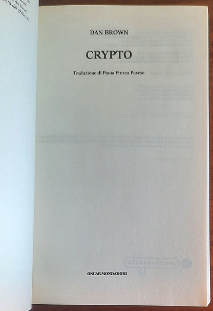 Crypto - di Dan Brown - Mondadori Oscar