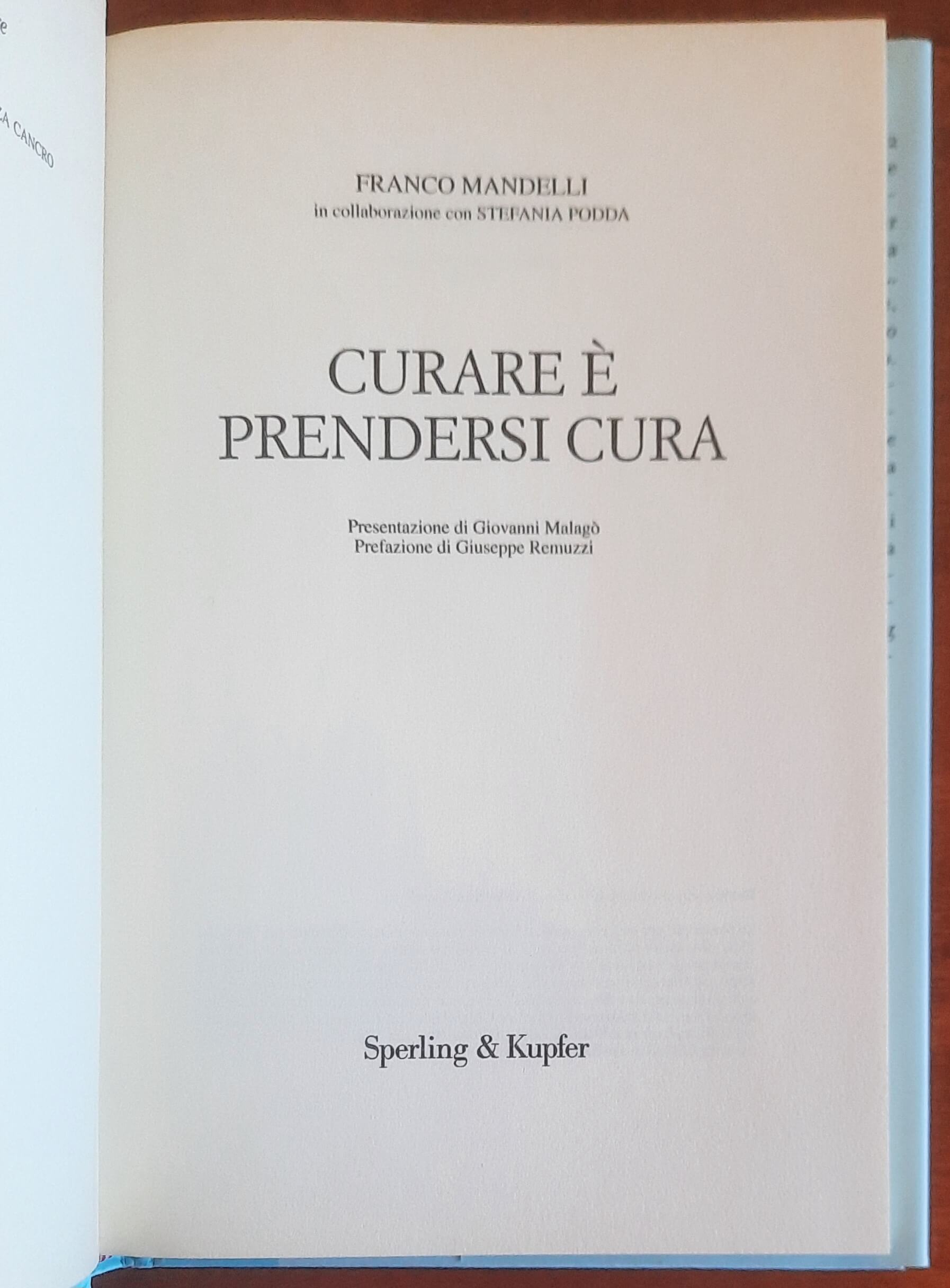 Curare è prendersi cura - Franco Mandelli - Sperling & Kupfer