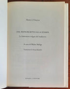 Dal manoscritto alla stampa. La letteratura volgare del medioevo