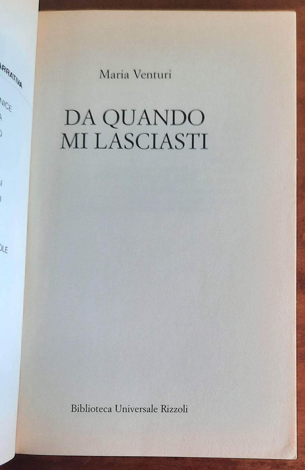 Da quando mi lasciasti - di Maria Venturi - B.U.R.