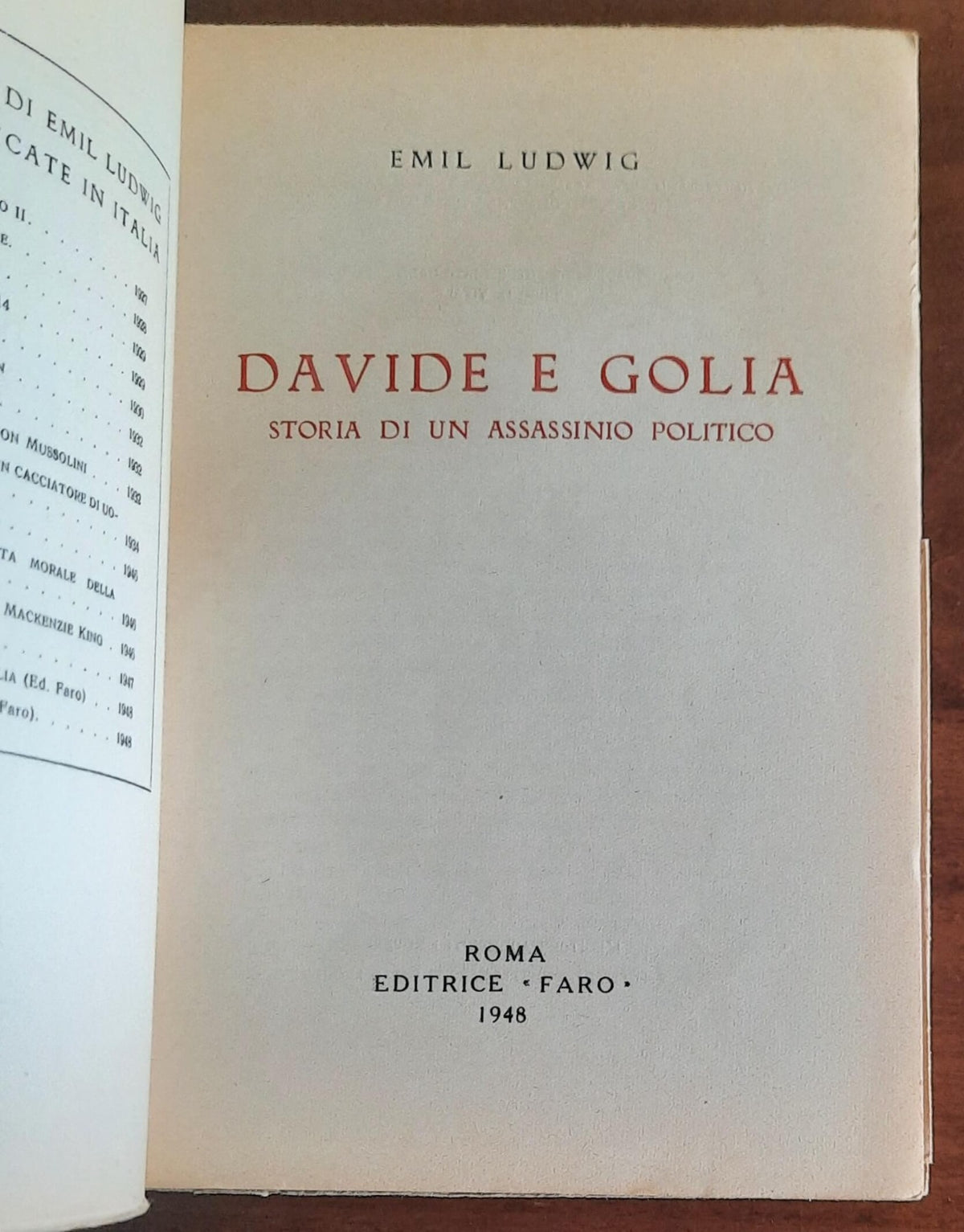 Davide e Golia. Storia di un assassinio politico - di Emil Ludwig
