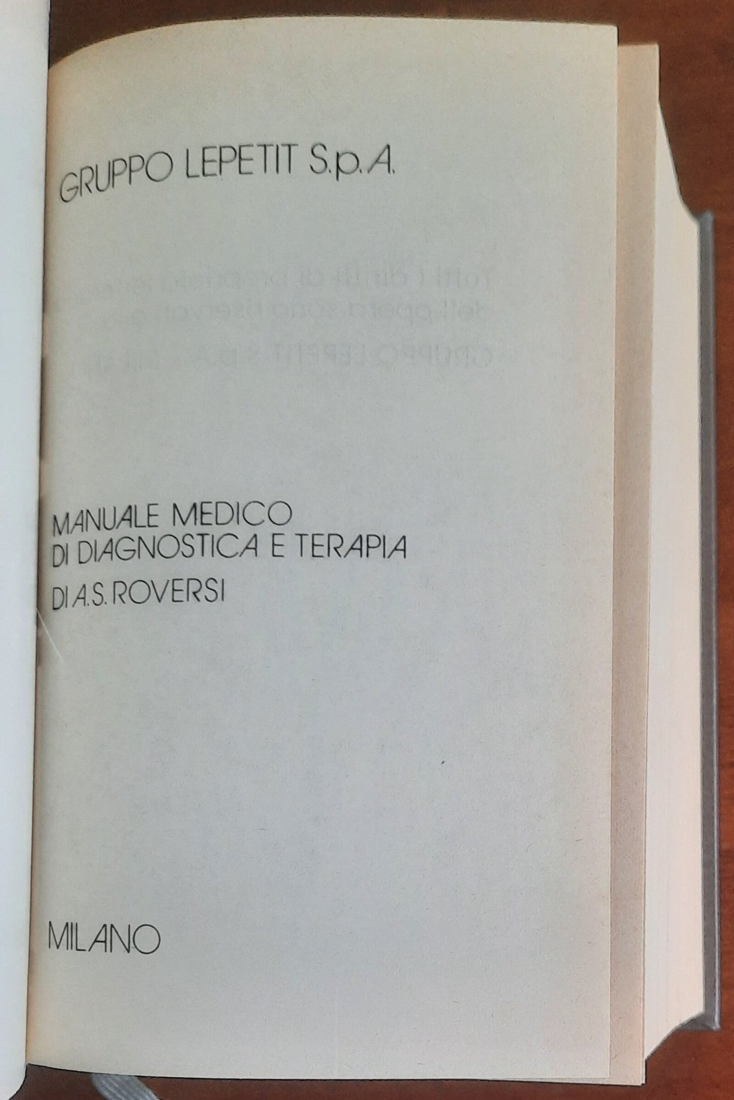 Diagnostica e terapia - Roversi - Gruppo Lepetit