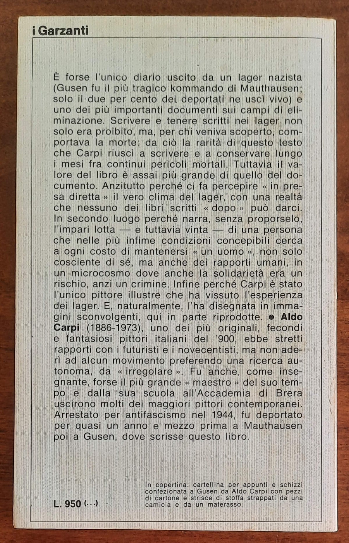 Diario di Gusen - di Aldo Carpi - Garzanti