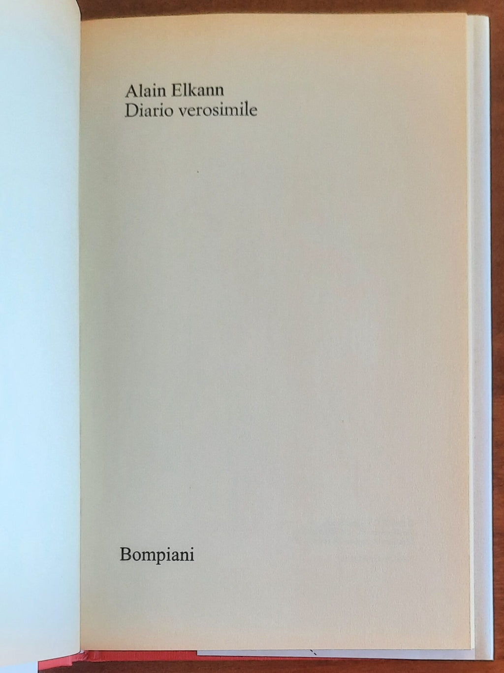 Diario verosimile - di Alain Elkann - Bompiani