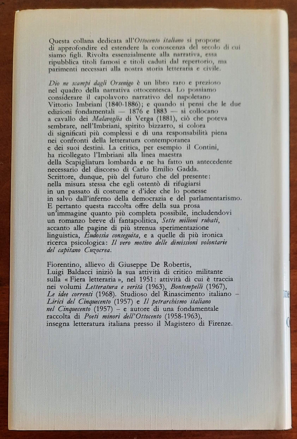 Dio ne scampi dagli Orsenigo e altri racconti - di Vittorio Imbriani - Vallecchi