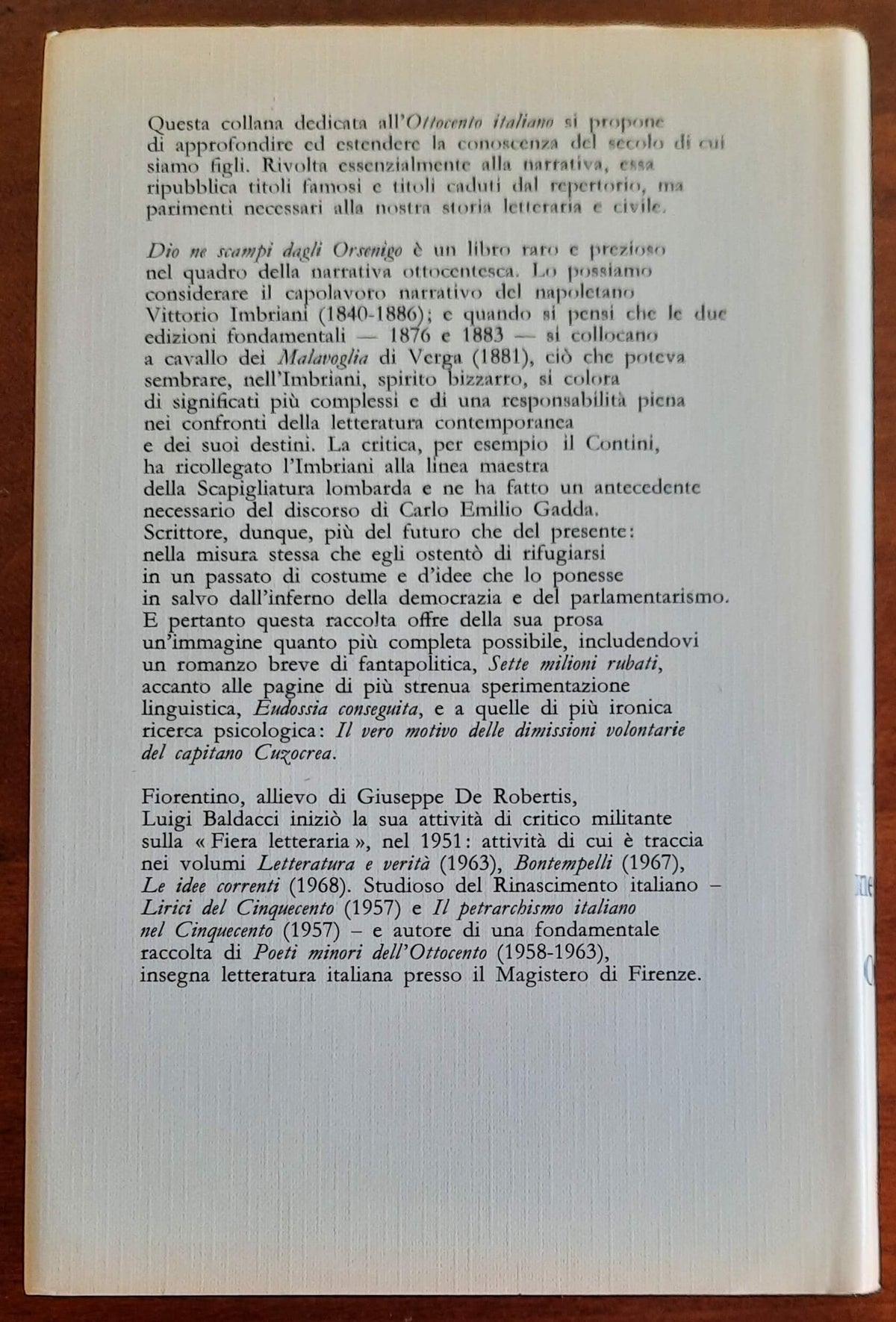 Dio ne scampi dagli Orsenigo e altri racconti - di Vittorio Imbriani - Vallecchi