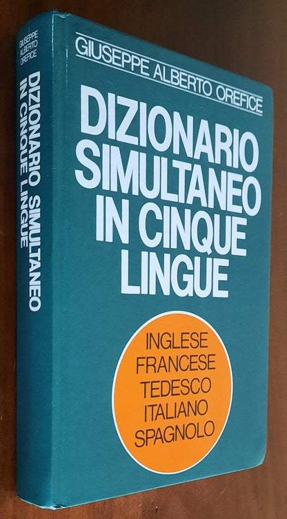 Dizionario simultaneo in cinque lingue (Inglese, francese, tedesco, italiano, spagnolo)