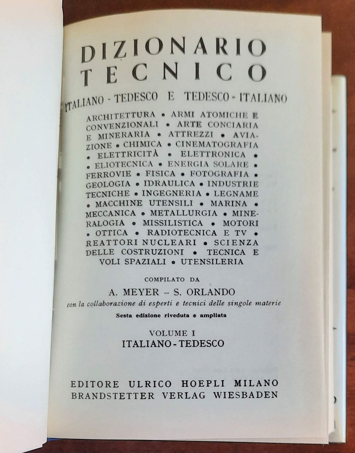 Dizionario tecnico italiano-tedesco e Deutsch-Italienisch - 2 vol. - Hoepli