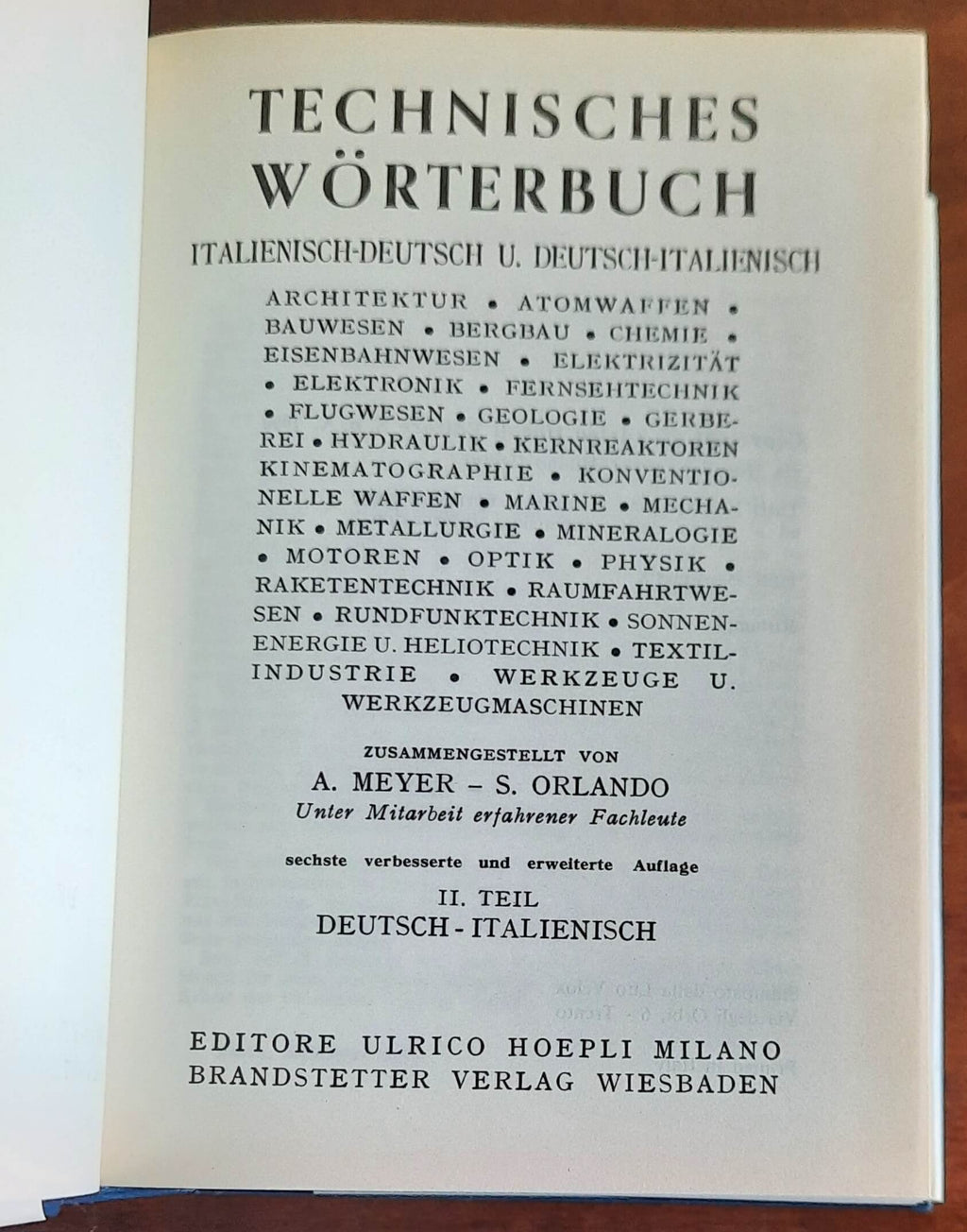 Dizionario tecnico italiano-tedesco e Deutsch-Italienisch - 2 vol. - Hoepli