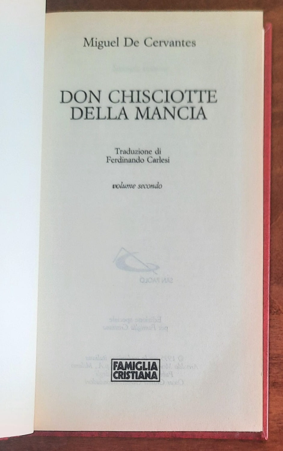 Don Chisciotte - Miguel De Cervantes - Famiglia Cristiana - 4 vol.