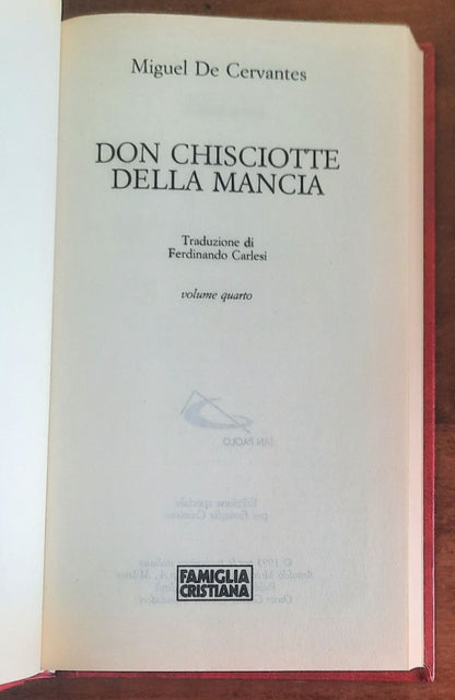 Don Chisciotte - Miguel De Cervantes - Famiglia Cristiana - 4 vol.