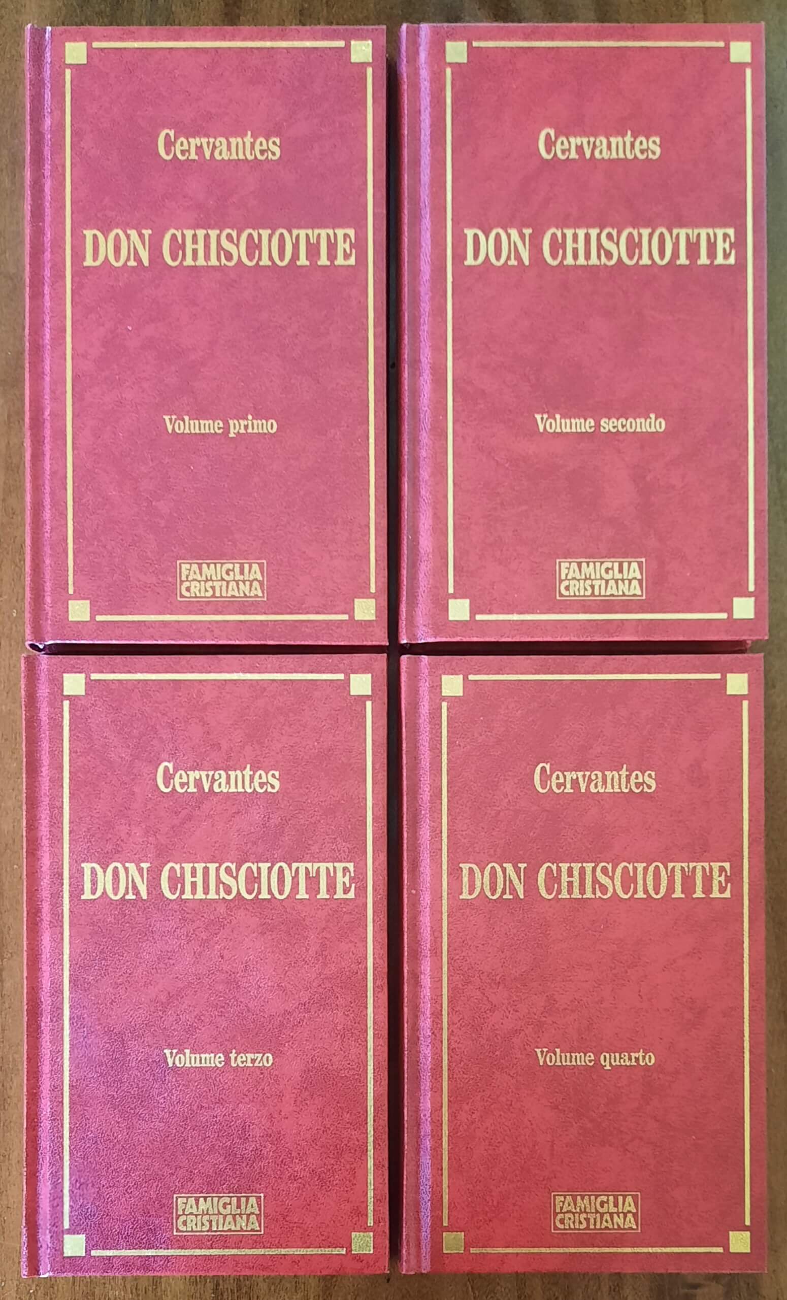 Don Chisciotte - Miguel De Cervantes - Famiglia Cristiana - 4 vol. - copertine