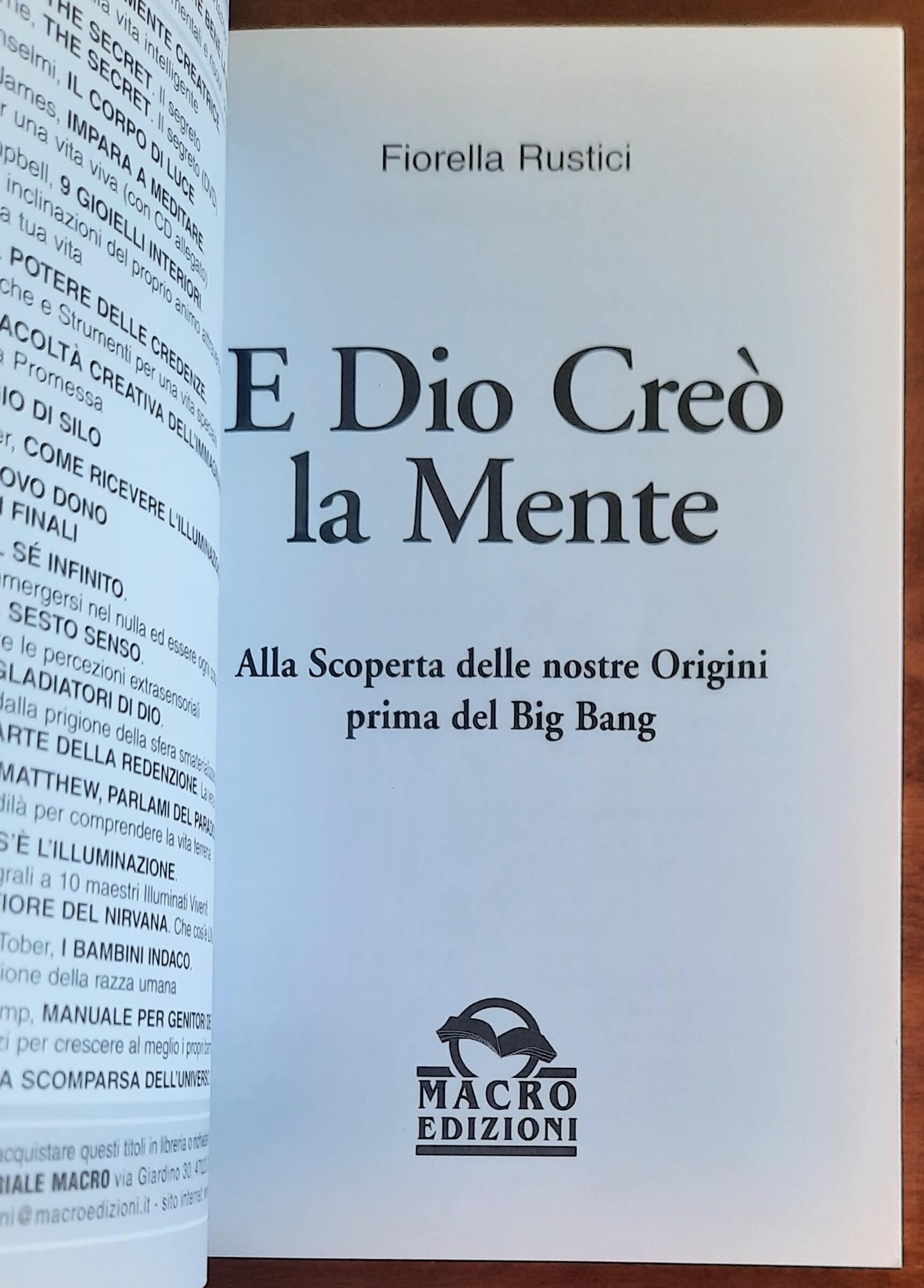 E Dio creò la Mente. Alla scoperta delle nostre origini prima del Big Bang