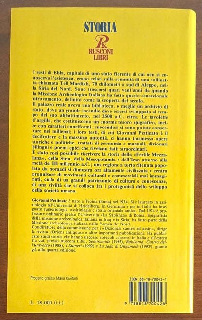 Ebla. Nuovi orizzonti della storia - Giovanni Pettinato - Rusconi