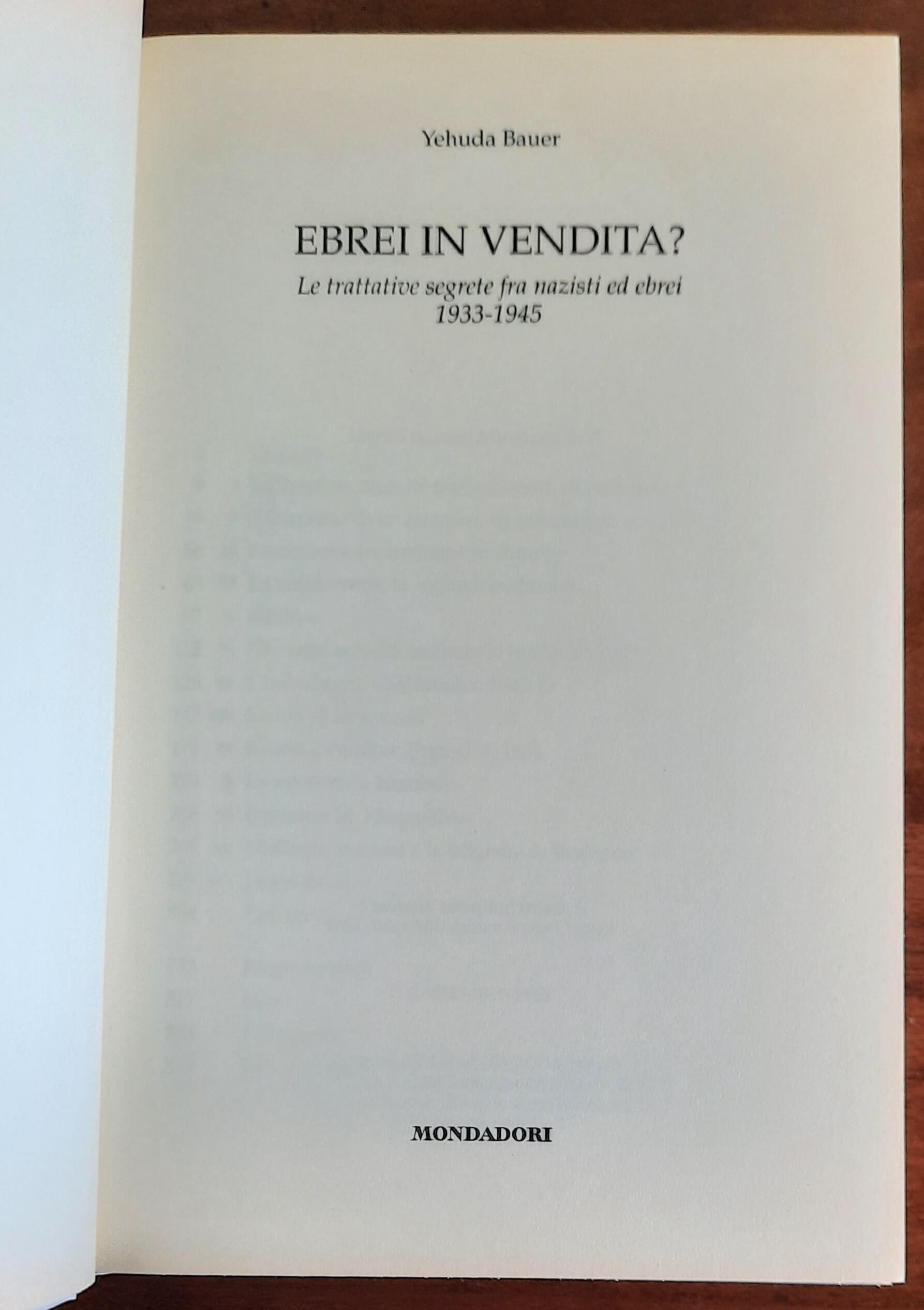 Ebrei in vendita? Le trattative segrete fra nazisti ed ebrei 1933-1945