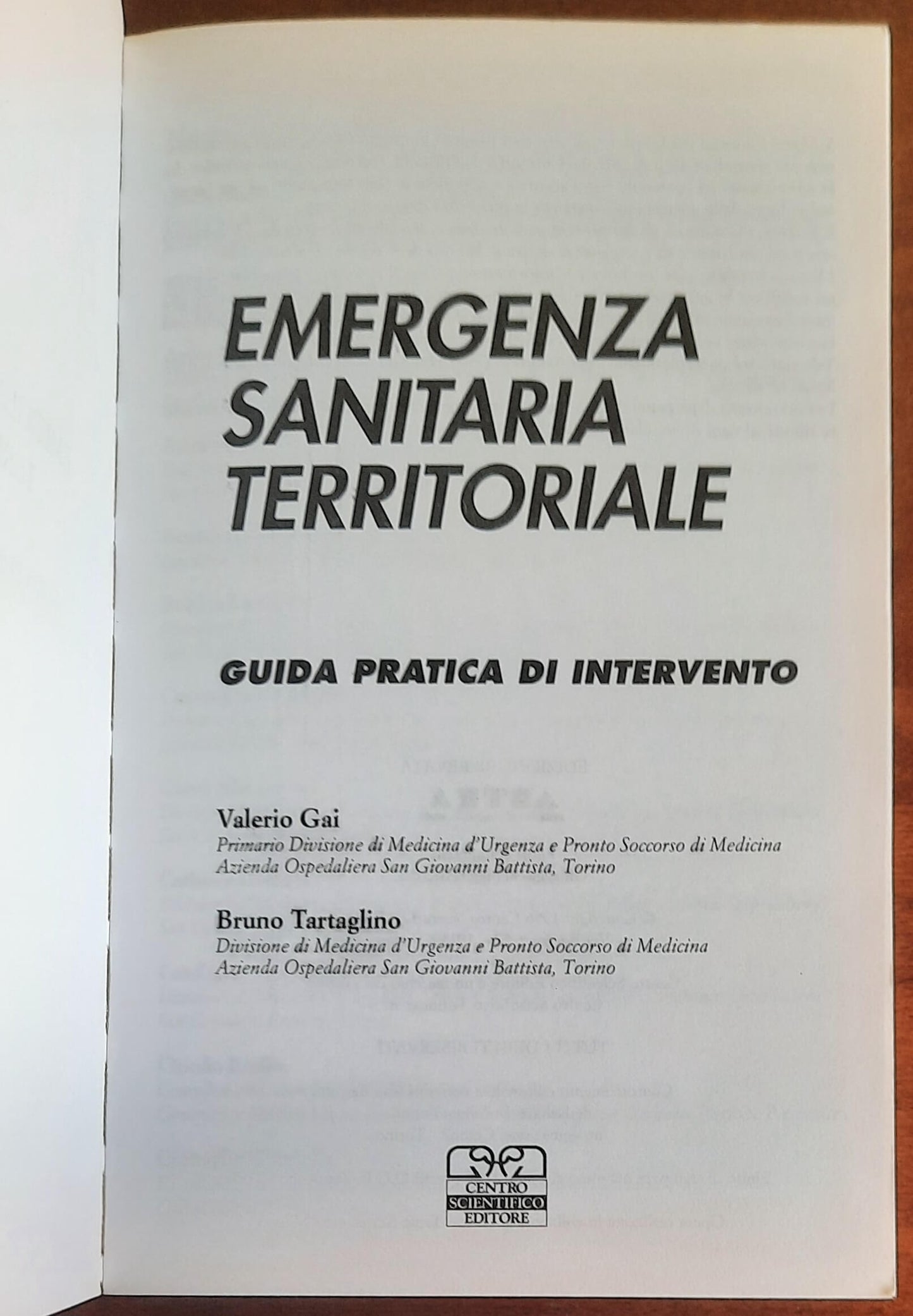Emergenza sanitaria territoriale. Guida pratica di intervento  - Centro Scientifico Editore