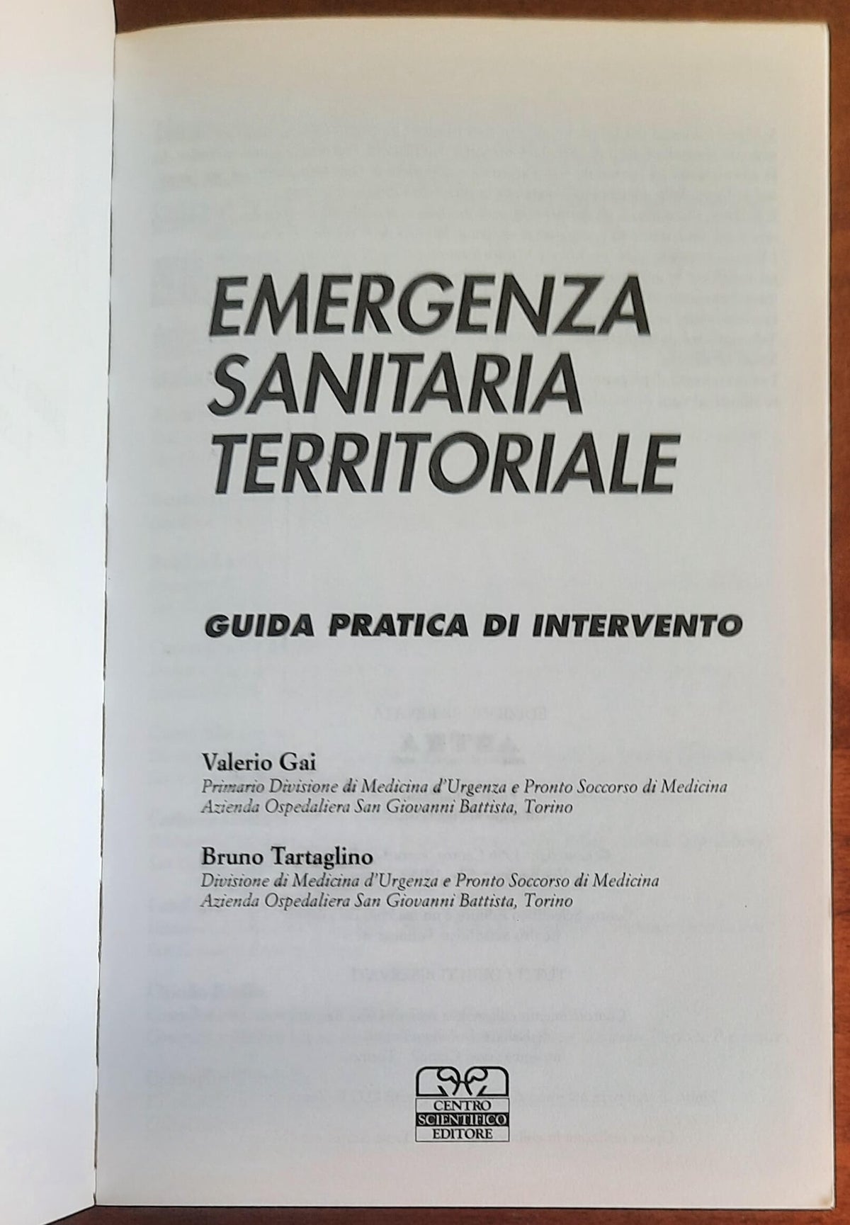 Emergenza sanitaria territoriale. Guida pratica di intervento  - Centro Scientifico Editore