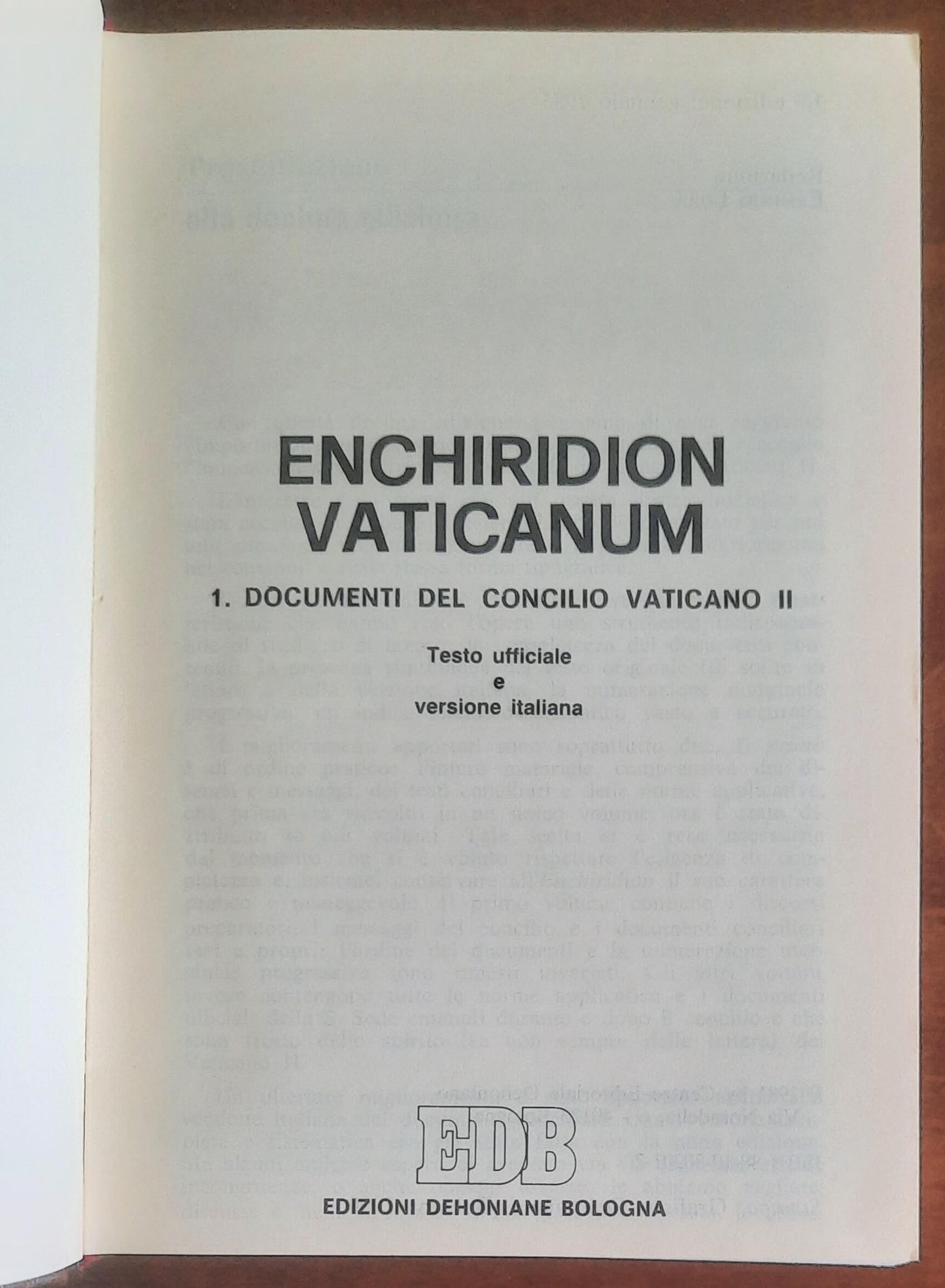 Enchiridion Vaticanum vol. 1 - Documenti ufficiali del Concilio Vaticano II (1962-1965)
