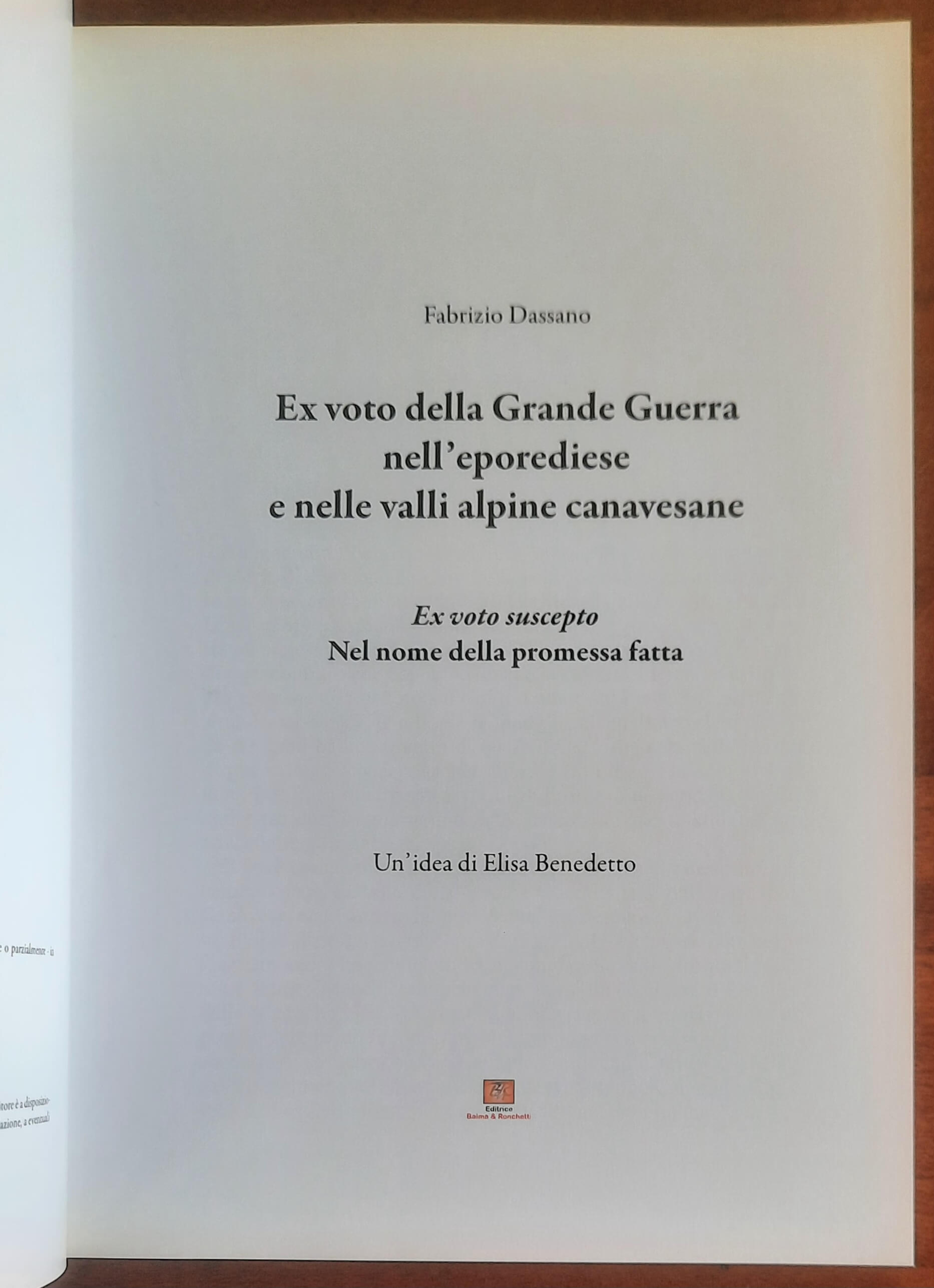 Ex voto della grande guerra nell’Eporediese e nella valla alpine Canavesane