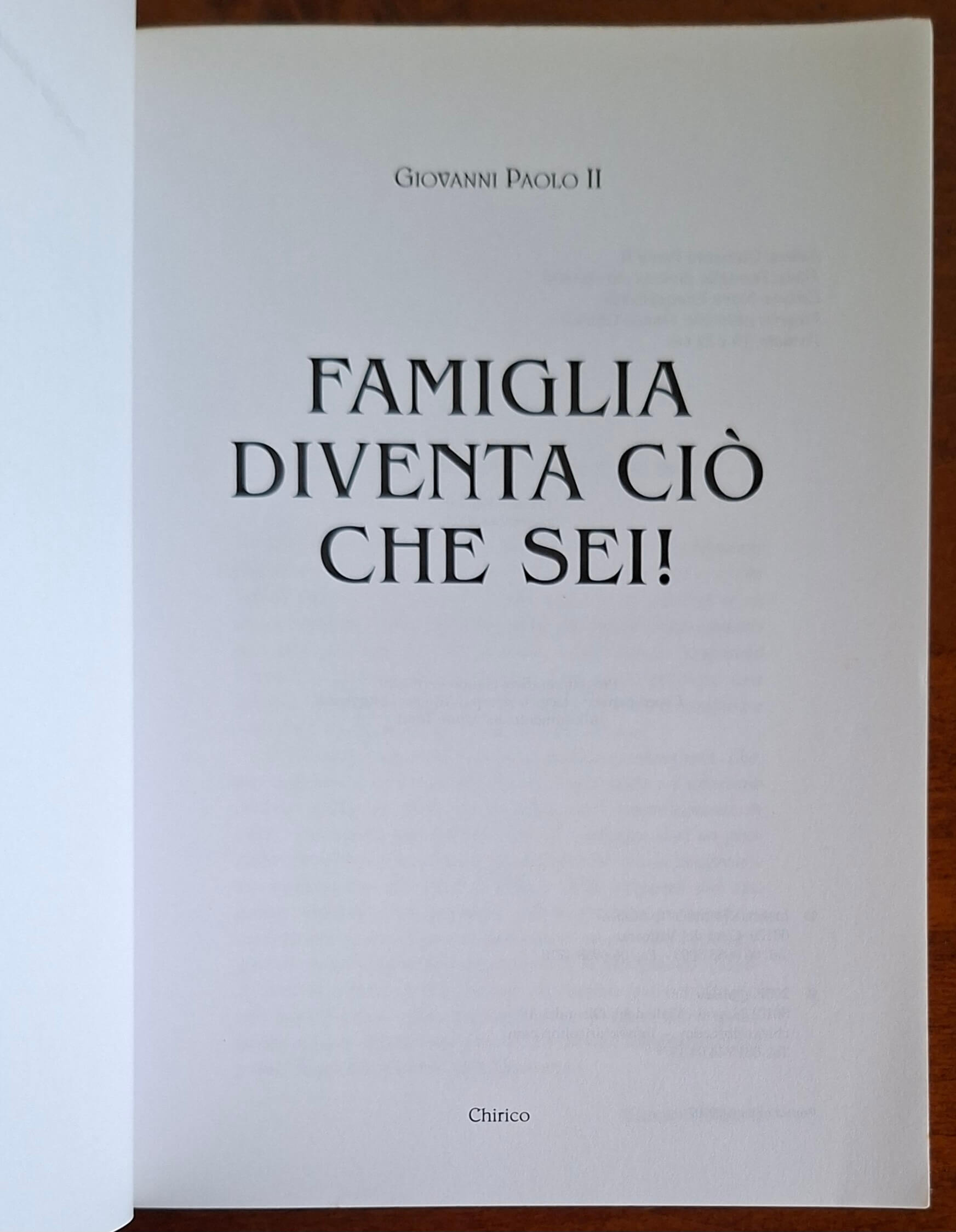 Famiglia diventa ciò che sei! - Giovanni Paolo II - Chirico