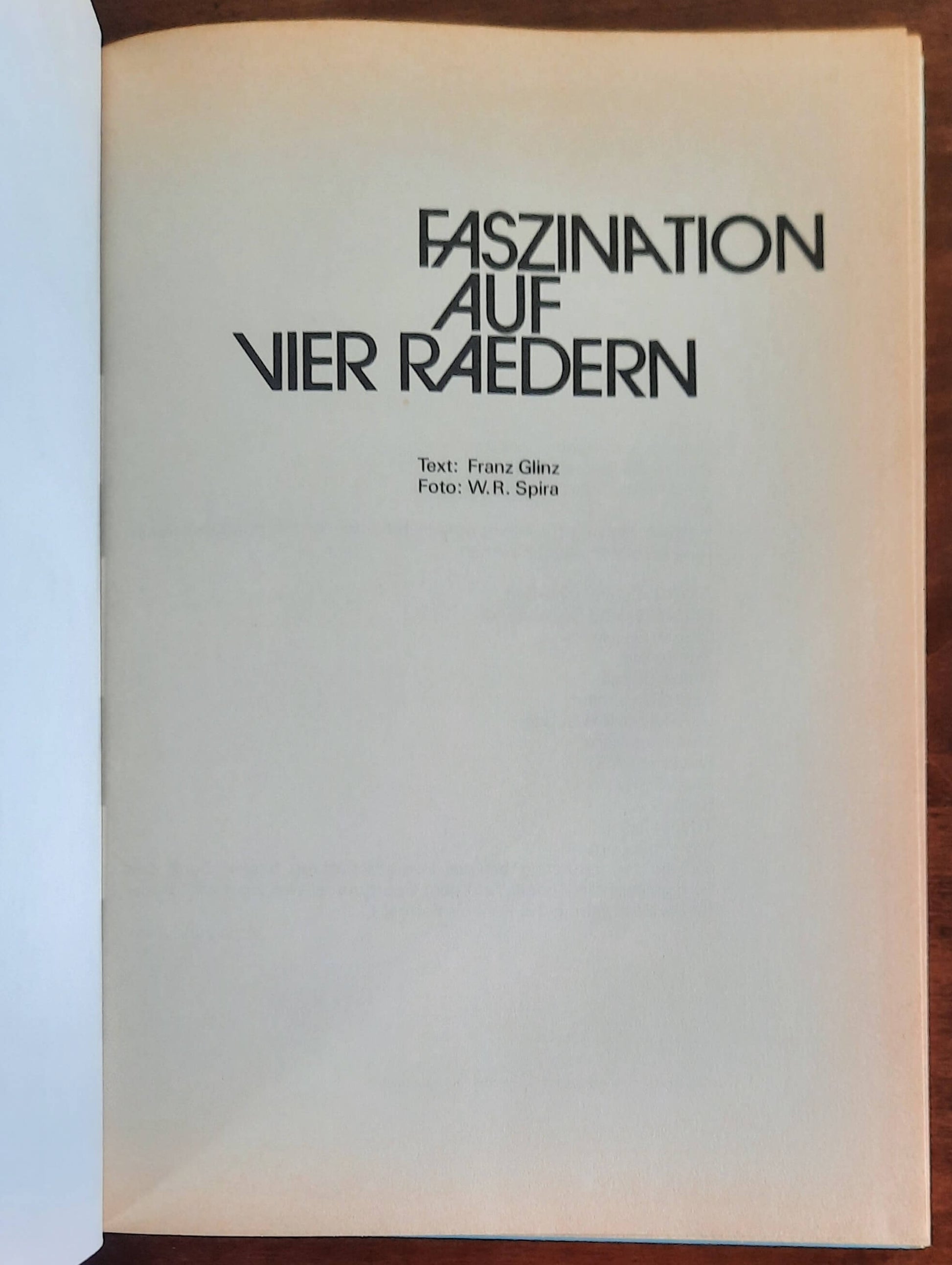 Faszination auf vier raedern - di  Franz Glinz