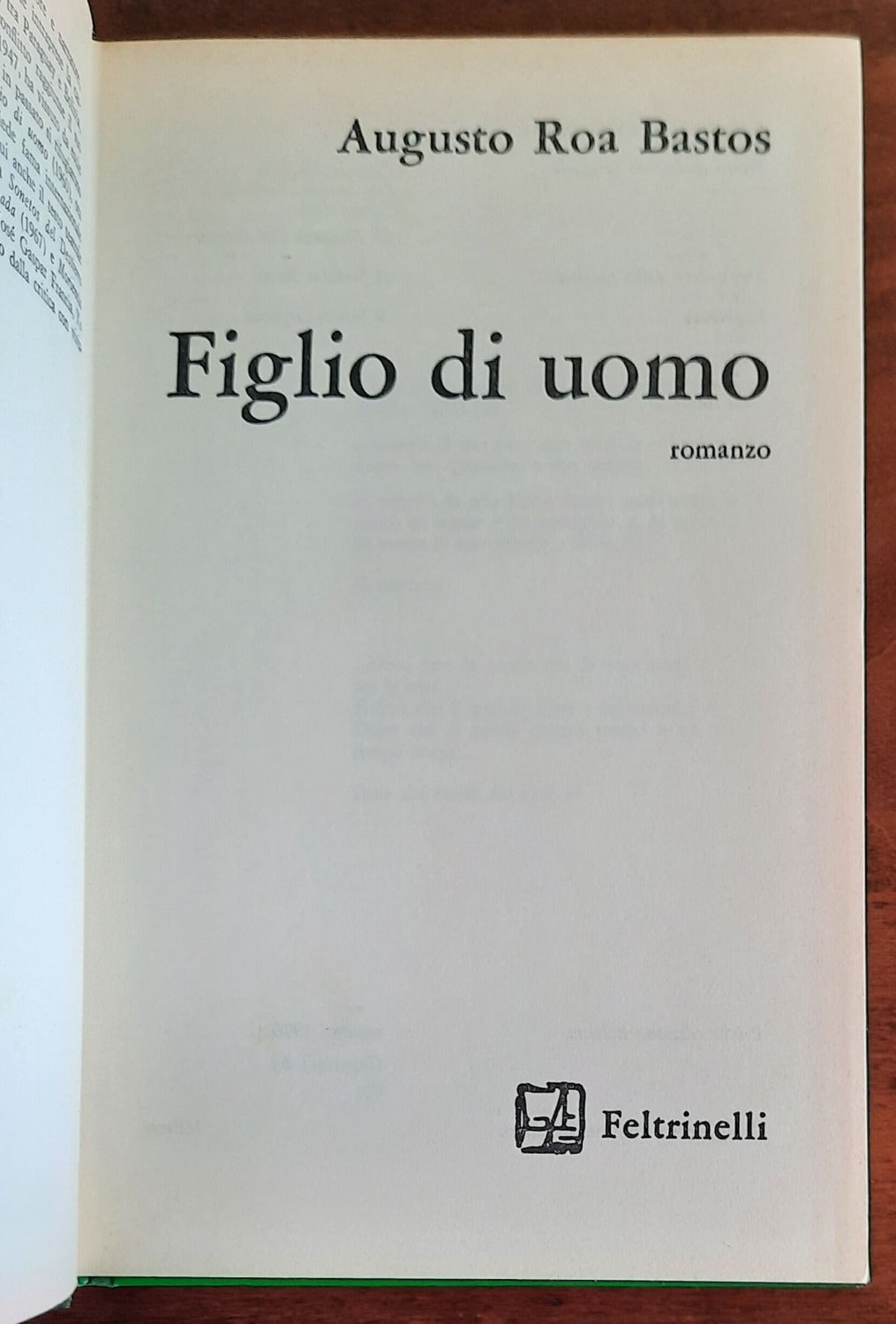 Figlio di uomo - di Augusto Roa Bastos