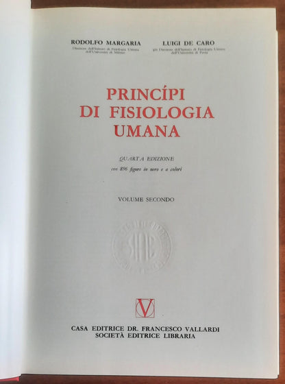 Fisiologia umana - in due vol. - Biblioteca Medica Vallardi